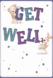 With the simple elegance so often seen in Harmondsworth's floral window displays, this get well card springs to life through two lovable characters: a soft, rounded bear and a floppy-eared puppy, each exuding playful charm. The duo balances the bold, upbeat letters of 'Get Well,' adorned in deep indigo and watery teal, creating a vibrant contrast against the serene, creamy background-much like a fresh arrangement brightening a local windowsill along Harmondsworth's High Street. Sprinkles of twinkling stars in hues of midnight blue and gentle lavender scatter across the design, adding to the lightness and optimism. The bear's fluffy texture and the pup's velvety details have an almost touchable quality, evoking the gentle comfort of a well-made bouquet. The composition radiates warmth and innocence, mirroring the sentiment behind every get well gesture delivered to a neighbour in need. Each element, thoughtfully placed like stems in an arrangement, serves as an emotional balm-making this card a heartfelt companion for anyone on the road to recovery in Harmondsworth.